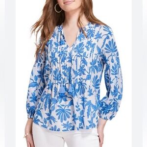 Elie Tahari  Floral Shirt Long Sleeve Blouse Sz M